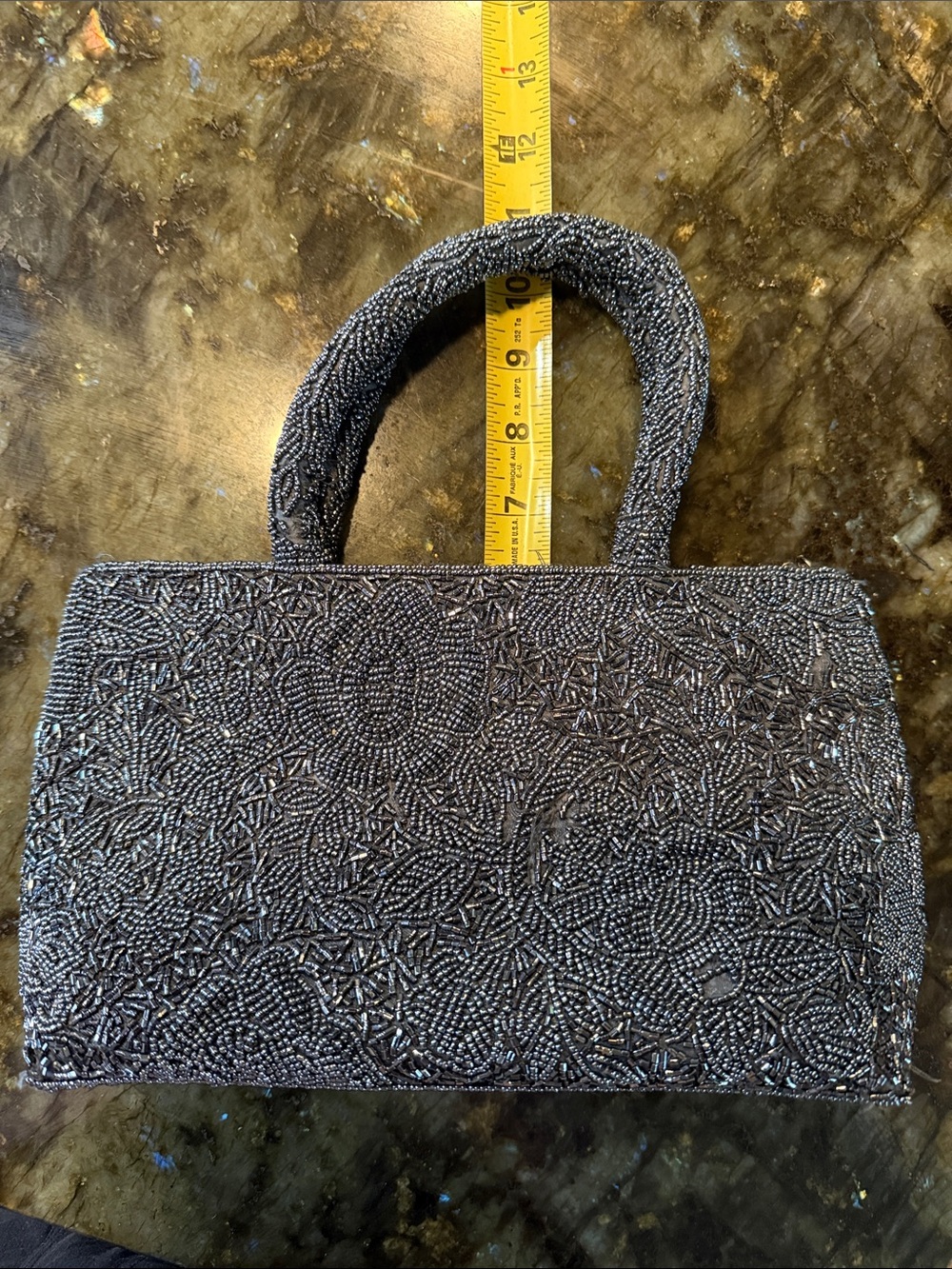 Vintage Blue Beaded Evening Bag - Picture 14 of 14